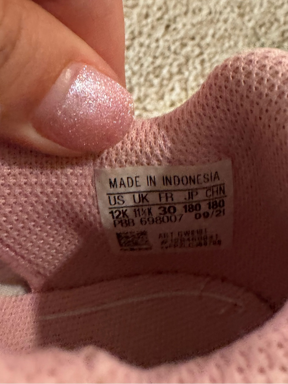 Adidas Originals Kids Pink Knit Sneakers Size 12K - Picture 6 of 11